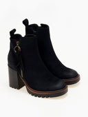 Μποτάκια suede με εξωτερικό φερμουάρ ERYNN - Μαύρο - thefashionproject.gr - ERYNN