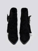 Μποτάκια suede με γύρισμα και τοκά - Μαύρο - thefashionproject.gr - The Fashion Project