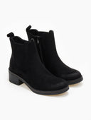 Μποτάκια suede με κρεπ τακούνι ERYNN - Μαύρο - thefashionproject.gr - ERYNN