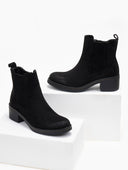 Μποτάκια suede με κρεπ τακούνι ERYNN - Μαύρο - thefashionproject.gr - ERYNN