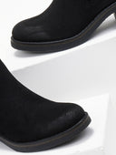 Μποτάκια suede με κρεπ τακούνι ERYNN - Μαύρο - thefashionproject.gr - ERYNN