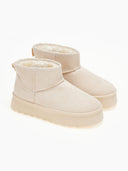 Μποτάκια suede με συνθετική γούνα - Μπεζ - thefashionproject.gr - ERYNN