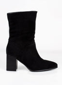 Μποτάκια suede με τακούνι - Μαύρο - thefashionproject.gr - The Fashion Project