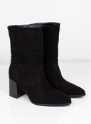 Μποτάκια suede με τακούνι - Μαύρο - thefashionproject.gr - The Fashion Project