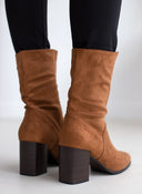 Μποτάκια suede με τακούνι - Ταμπά - thefashionproject.gr - The Fashion Project