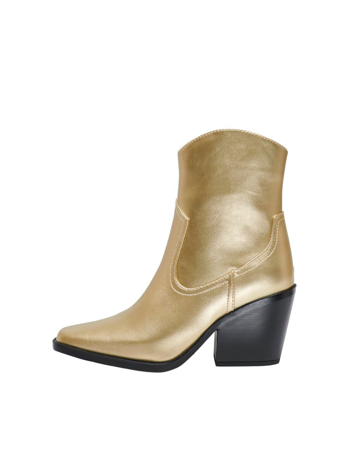 Μποτάκια western με τακούνι ONLY 15329855 - Χρυσό - thefashionproject.gr - ONLY