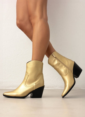 Μποτάκια western με τακούνι ONLY 15329855 - Χρυσό - thefashionproject.gr - ONLY