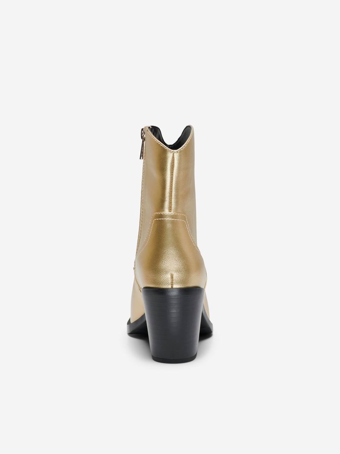 Μποτάκια western με τακούνι ONLY 15329855 - Χρυσό - thefashionproject.gr - ONLY