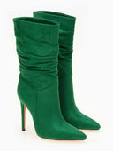 Μπότες 3/4 suede με σούρα - Πράσινο - thefashionproject.gr - The Fashion Project