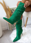 Μπότες 3/4 suede με σούρα - Πράσινο - thefashionproject.gr - The Fashion Project