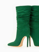 Μπότες 3/4 suede με σούρα - Πράσινο - thefashionproject.gr - The Fashion Project