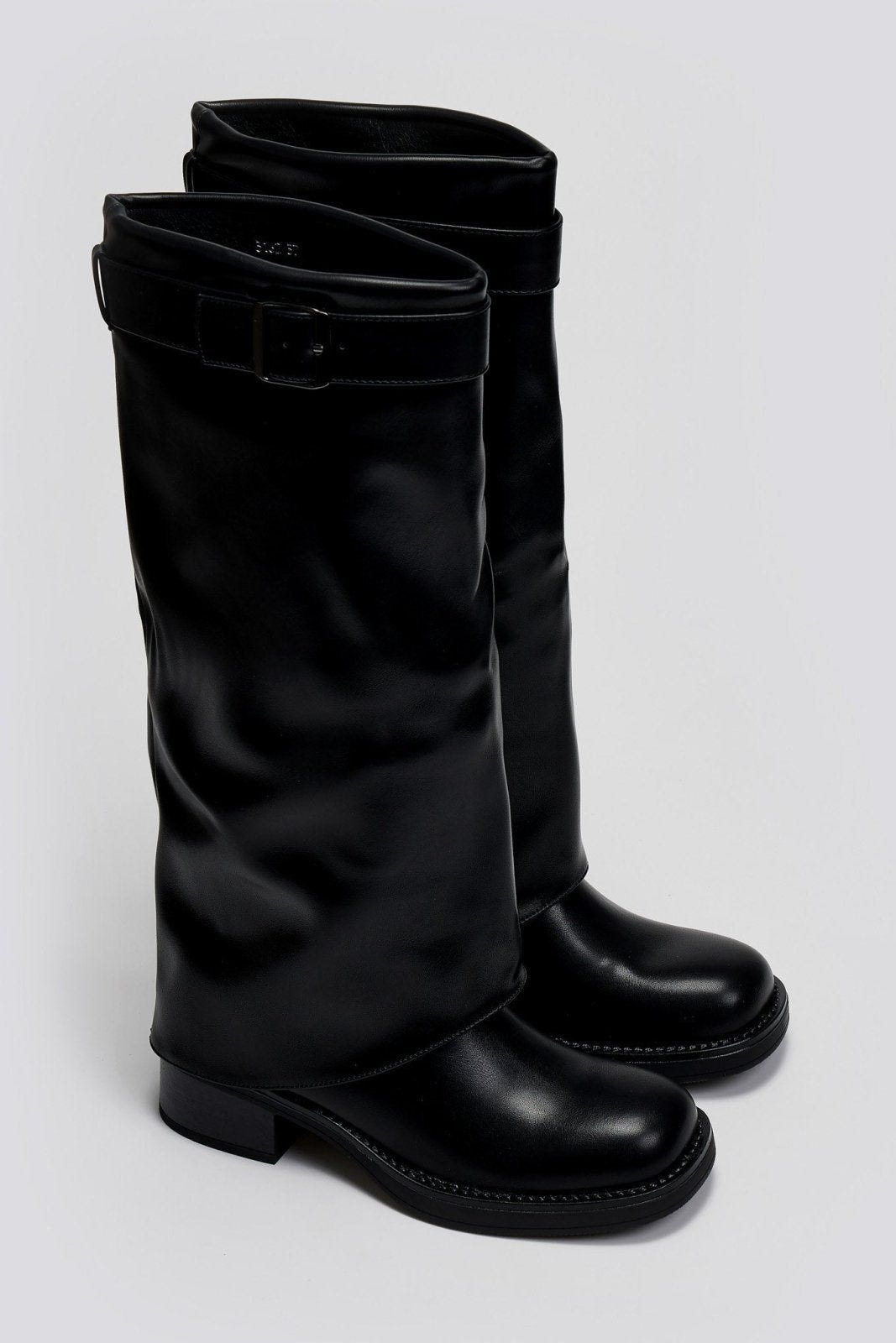 Μπότες casual με εφέ γκέτας - Μαύρο - thefashionproject.gr - The Fashion Project