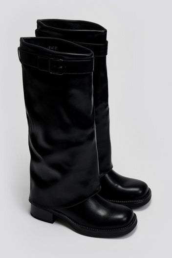 Μπότες casual με εφέ γκέτας - Μαύρο - thefashionproject.gr - The Fashion Project