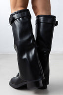 Μπότες casual με εφέ γκέτας - Μαύρο - thefashionproject.gr - The Fashion Project