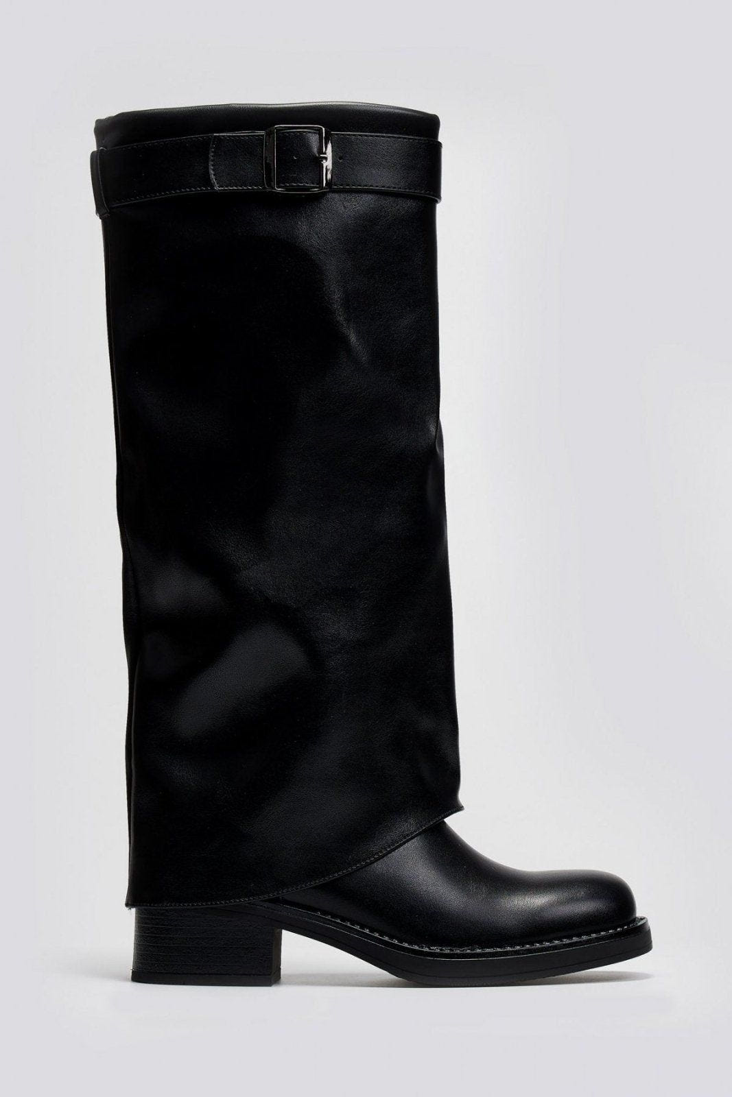 Μπότες casual με εφέ γκέτας - Μαύρο - thefashionproject.gr - The Fashion Project