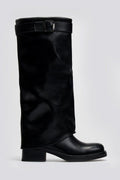 Μπότες casual με εφέ γκέτας - Μαύρο - thefashionproject.gr - The Fashion Project