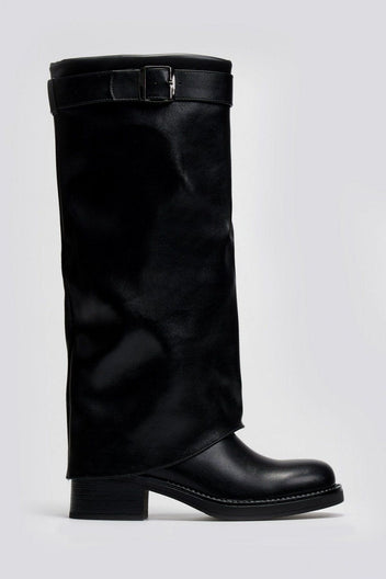 Μπότες casual με εφέ γκέτας - Μαύρο - thefashionproject.gr - The Fashion Project