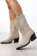 Μπότες cowboy καστόρινες PIECES 17152208 - Μπεζ - thefashionproject.gr - PIECES
