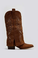 Μπότες cowboy suede με γύρισμα ERYNN