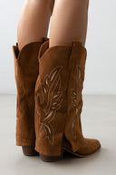 Μπότες cowboy suede με γύρισμα ERYNN