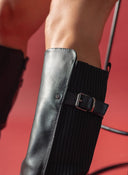 Μπότες φλατ με ριμπ κάλτσα στο πλάι - Μαύρο - thefashionproject.gr - The Fashion Project