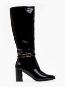 Μπότες λουστρίνι με τοκά - Μαύρο - thefashionproject.gr - Ideal shoes