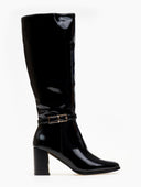 Μπότες λουστρίνι με τοκά - Μαύρο - thefashionproject.gr - Ideal shoes