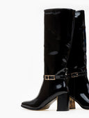 Μπότες λουστρίνι με τοκά - Μαύρο - thefashionproject.gr - Ideal shoes