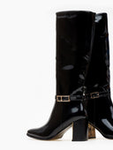 Μπότες λουστρίνι με τοκά - Μαύρο - thefashionproject.gr - Ideal shoes