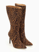 Μπότες μυτερές suede με λεπτό τακούνι - Καφέ - thefashionproject.gr - The Fashion Project