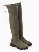 Μπότες πάνω από το γόνατο suede - Χακί - thefashionproject.gr - The Fashion Project