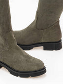 Μπότες πάνω από το γόνατο suede - Χακί - thefashionproject.gr - The Fashion Project