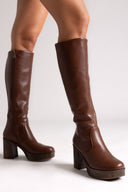 Μπότες ψηλές με φιάπα Mariamare - Mocha - thefashionproject.gr - MARIAMARE