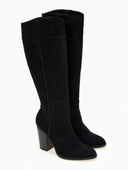 Μπότες suede με τακούνι - Μαύρο - thefashionproject.gr - The Fashion Project
