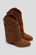 Μπότες suede μυτερές με γκέτα και τρουκς ERYNN - Κάμελ - thefashionproject.gr - ERYNN