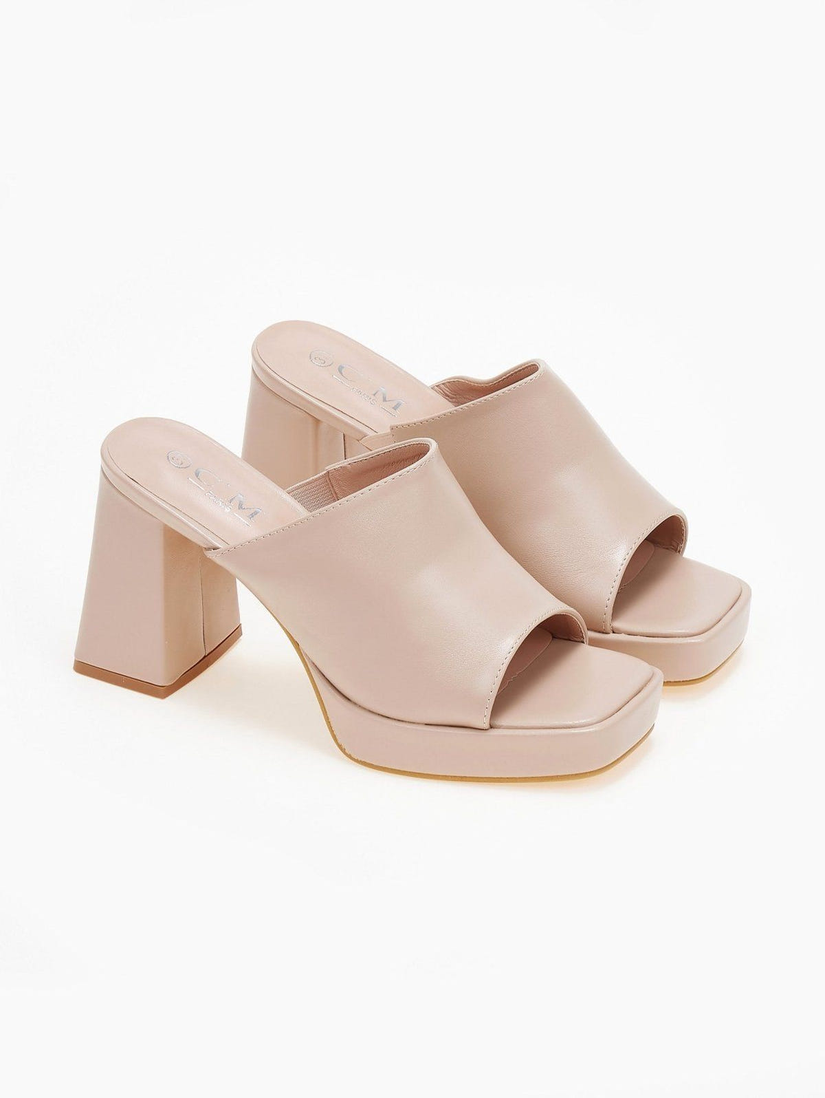 Mules ανοιχτά με φιάπα - Nude - thefashionproject.gr - CM Paris