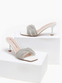 Mules ανοιχτά με στρας - Λευκό - thefashionproject.gr - La Bottine Souriante