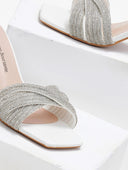 Mules ανοιχτά με στρας - Λευκό - thefashionproject.gr - La Bottine Souriante