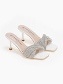 Mules ανοιχτά με στρας - Λευκό - thefashionproject.gr - La Bottine Souriante