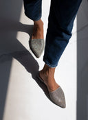 Mules ανοιχτά με στρας TFP - Ασημί - thefashionproject.gr - TFP