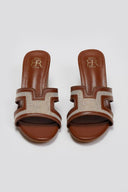 Mules ανοιχτά με ύφασμα ERYNN - Κάμελ - thefashionproject.gr - ERYNN