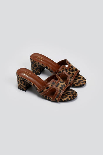 Mules ανοιχτά με ύφασμα ERYNN - Leopard - thefashionproject.gr - ERYNN