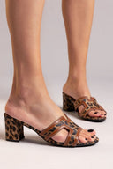Mules ανοιχτά με ύφασμα ERYNN - Leopard - thefashionproject.gr - ERYNN