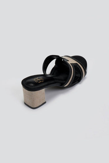 Mules ανοιχτά με ύφασμα ERYNN - Μαύρο - thefashionproject.gr - ERYNN