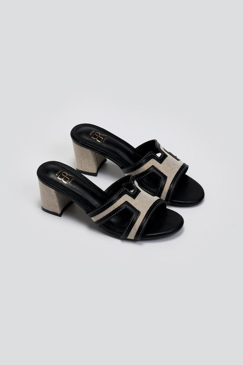 Mules ανοιχτά με ύφασμα ERYNN - Μαύρο - thefashionproject.gr - ERYNN