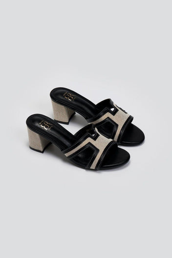 Mules ανοιχτά με ύφασμα ERYNN - Μαύρο - thefashionproject.gr - ERYNN
