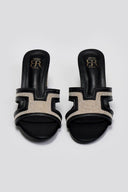 Mules ανοιχτά με ύφασμα ERYNN - Μαύρο - thefashionproject.gr - ERYNN