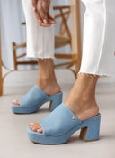 Mules ανοιχτά τζιν με φαρδιά φάσα Xti 142765 - Μπλε jean - thefashionproject.gr - Xti Footwear