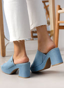 Mules ανοιχτά τζιν με φαρδιά φάσα Xti 142765 - Μπλε jean - thefashionproject.gr - Xti Footwear