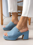 Mules ανοιχτά τζιν με φαρδιά φάσα Xti 142765 - Μπλε jean - thefashionproject.gr - Xti Footwear